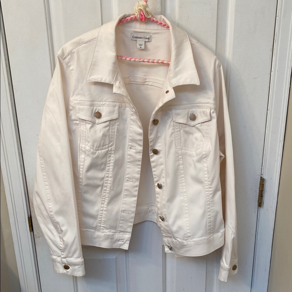 Coldwater Creek Cream Jean Jacket Classic Style